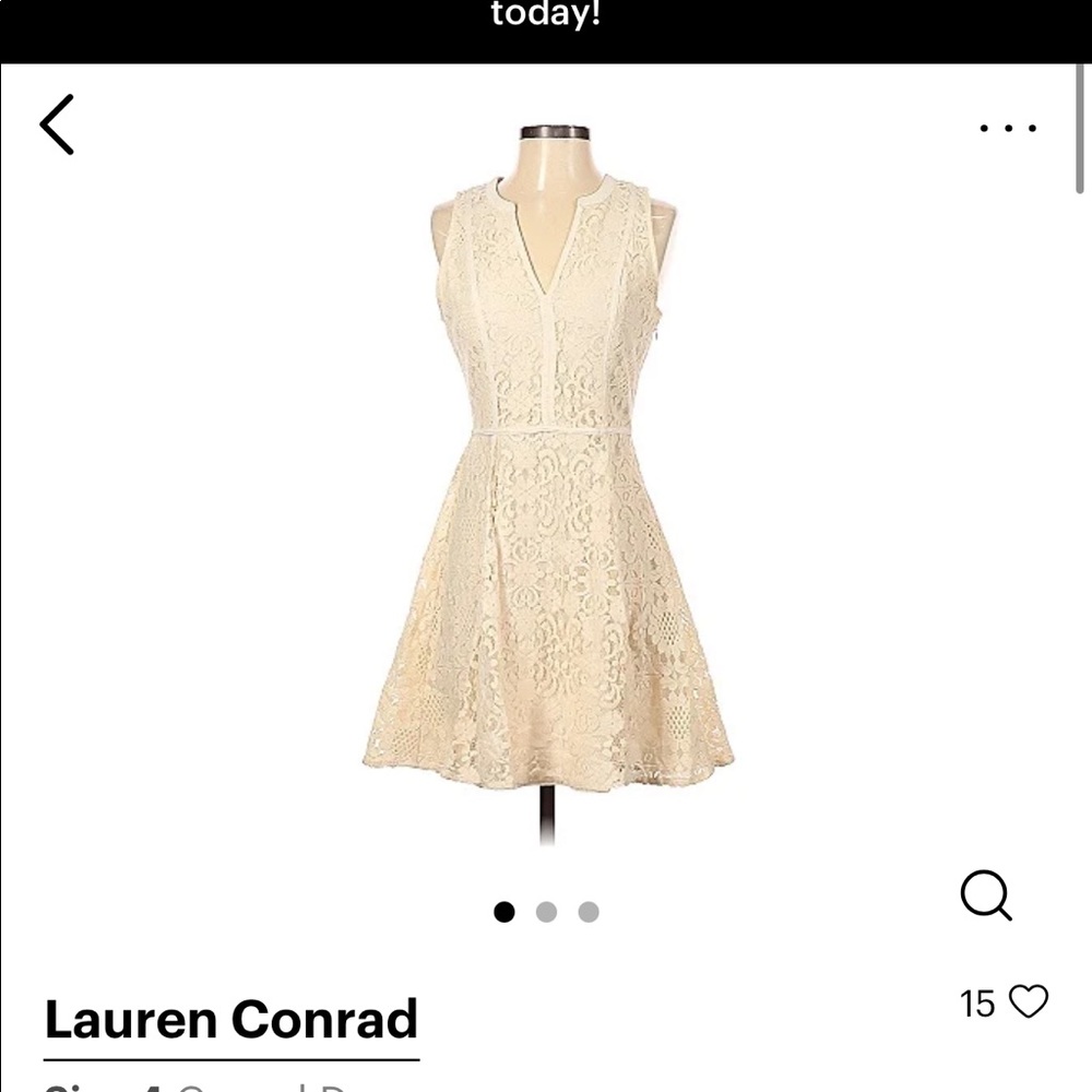Lauren Conrad ivory lace dress